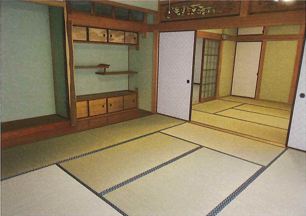 Grand salon tatami (8 tatamis) vue d'angle